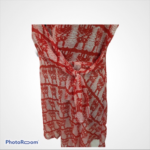 *** Red print Bright Sundress size la… - Picture 7 of 8